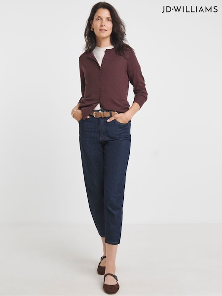 JD Williams Brown Crew Neck Cardigan (Y97453) | £22