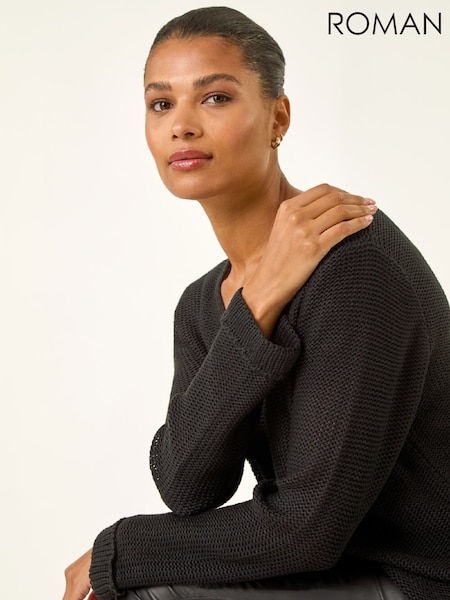 Roman Black Soft Knitted Jumper (Y97578) | £42