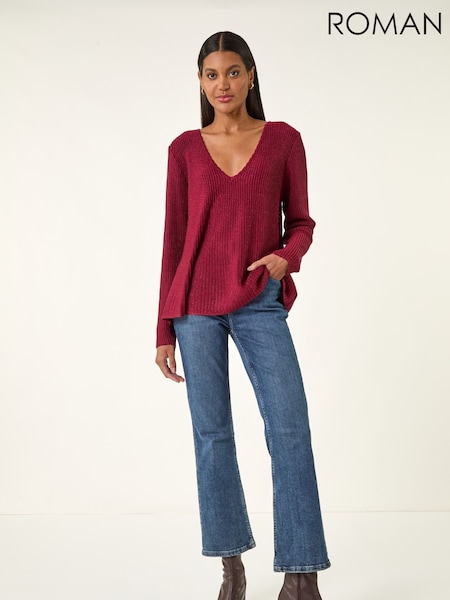 Roman Red Tie Back Knit Jumper (Y97629) | £42