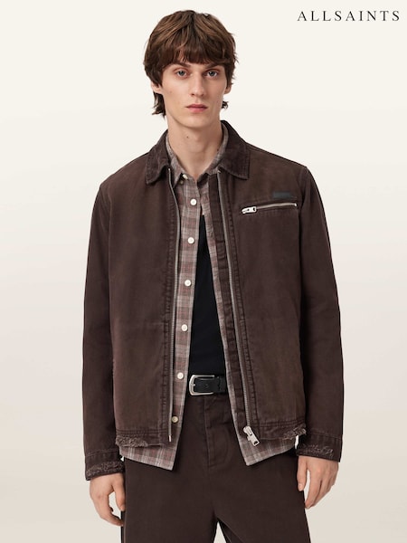 AllSaints Brown Rothwell Denim Jacket (Y97689) | £199
