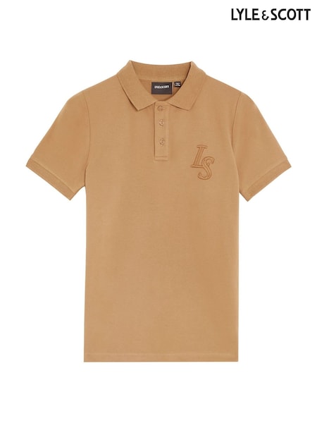 Lyle & Scott Brown L&S Monogram Polo Shirt (Y97740) | £45