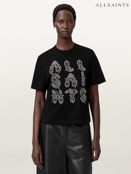 AllSaints Black Ella Lisa T-Shirt (Y97815) | £119