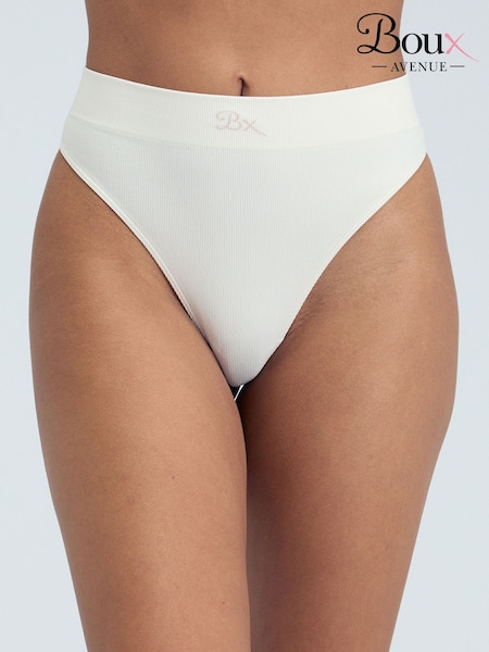 Cream Rib Seamless Thong (Y97827) | £14