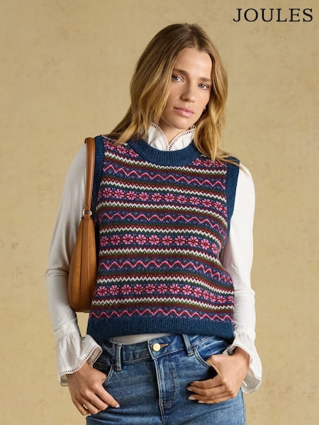 Multi Fair Isle - Joules Holly Knitted Vest