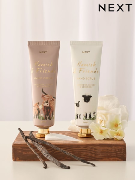 Natural - Set Of 2 Hamish The Highland Cow Hand Cream And Scrub Gift Set