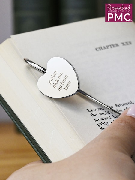 Personalised Silver Heart Bookmark by PMC (Y98004) | £12