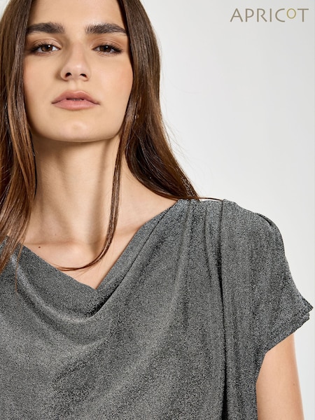 Apricot Black Sparkle Batwing Top (Y98037) | £35