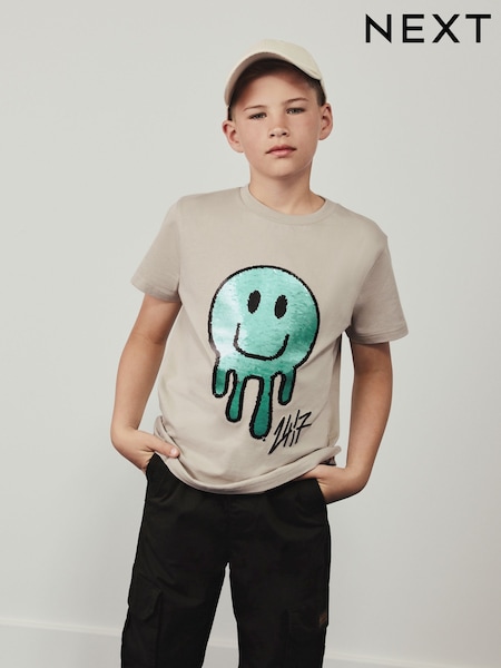 Cement Smile Sequin - Short Sleeve Graphic T-shirt (3-16yrs)