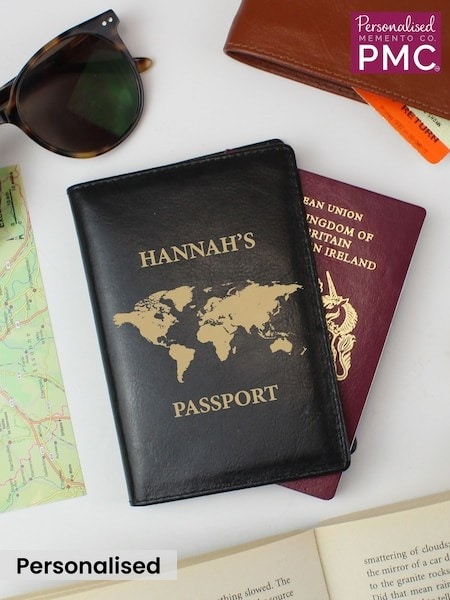 Personalised World Map Passport Holder by PMC (Y98141) | £15