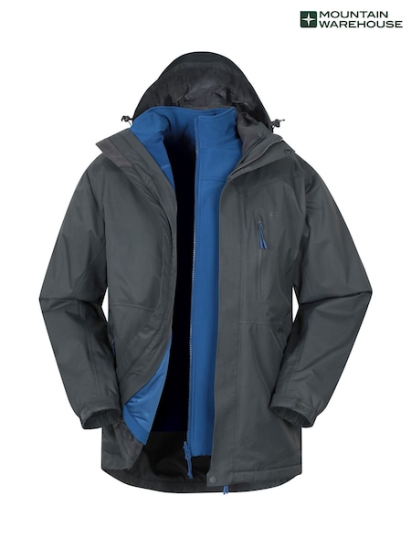 Mountain Warehouse Light Grey Mens Bracken Extreme 3-In-1 Waterproof Jacket (Y98150) | £150