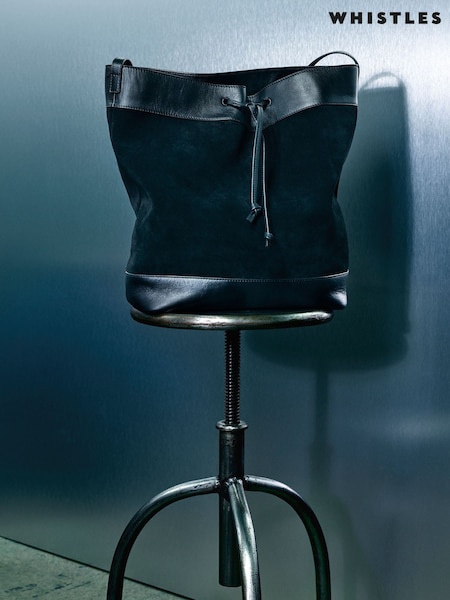 Whistles Black Sasha Suede Tote Bag (Y98194) | £189