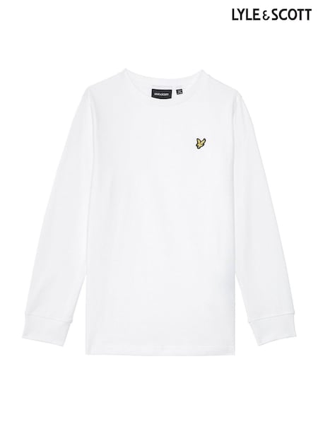 Lyle & Scott White Plain LS T-Shirt (Y98345) | £30