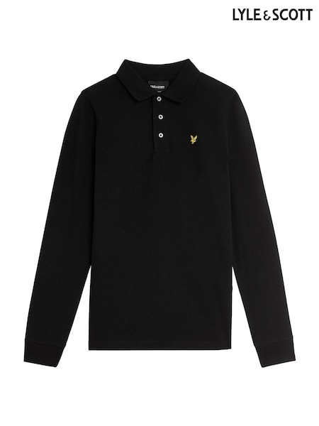 Lyle & Scott Black LS Plain Polo Shirt (Y98351) | £50