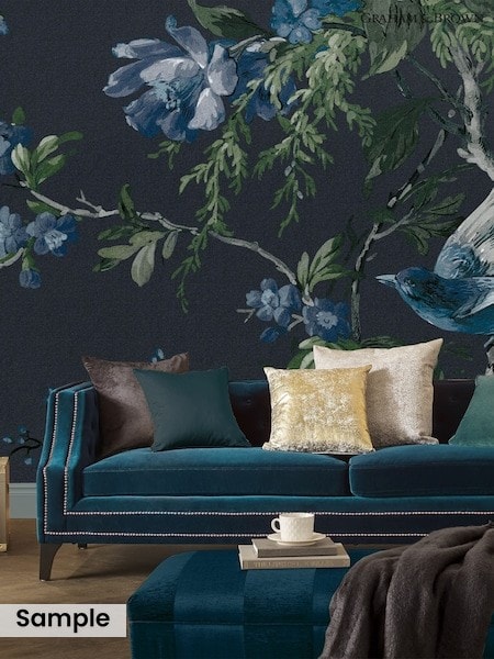 Graham & Brown Midnight Venetian Floral A4 Mural Sample (Y98379) | £1