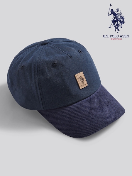 U.S. Polo Assn Blue Textured Corduroy Cap (Y98446) | £25