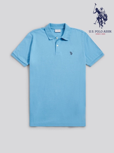 U.S. Polo Assn Light Blue Vertical Texture Polo Shirt (Y98449) | £60