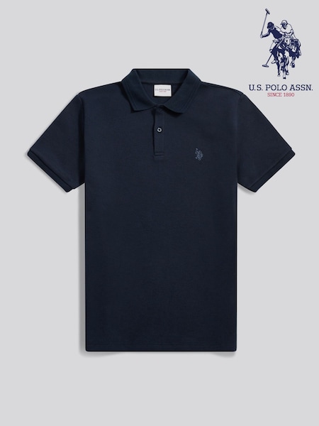 U.S. Polo Assn Blue Twill Texture Polo Shirt (Y98452) | £65