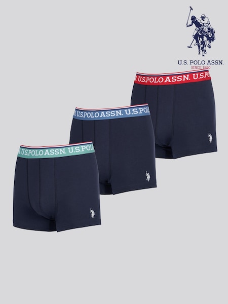 U.S. Polo Assn Blue USPA Trunk 3 Pack (Y98521) | £20 - £24