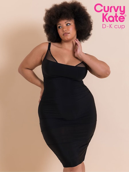 Curvy Kate Mirage Wired Plunge Slip Black Dress (Y98651) | £69