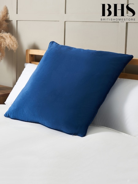 BHS 2 Pack Navy Velvet Velour Piped Edge Cushions (Y98703) | £30