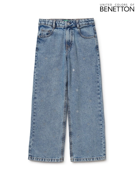Benetton Blue Emebellished Straight Fit Jeans (Y98731) | £40