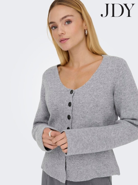 JDY Grey Cinch Waisted Button Cardigan (Y98798) | £30