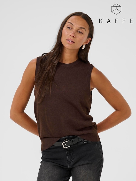 Kaffe KAlizza Slipover Chocolate Brown Blend Top (Y98928) | £35