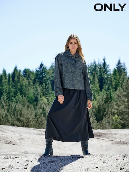 ONLY Grey Textured Short Collared Jacket (Y98961) | £48