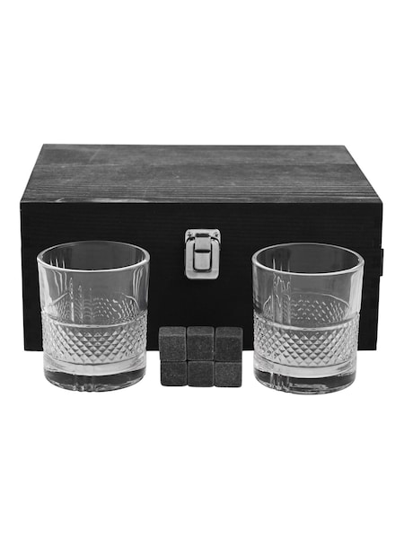 Widdop Clear Harvey Makin Whisky Glasses  Stones Bottle Gift Box (Y99097) | £50