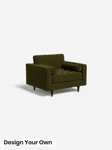 Matt Velvet Easy Clean/Deep Olive Green Scott By Made (Y99336) | £799