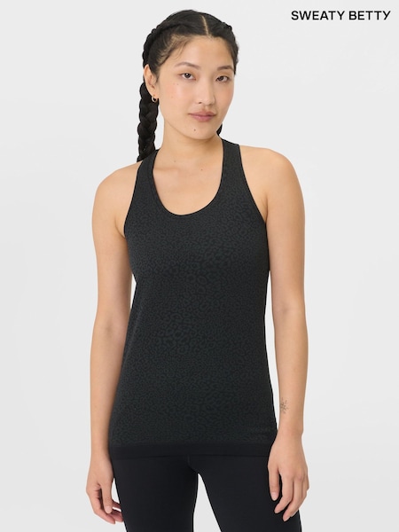 Sweaty Betty Black Chrome Athlete Seamless Workout Tank Top (Y99570) | £40