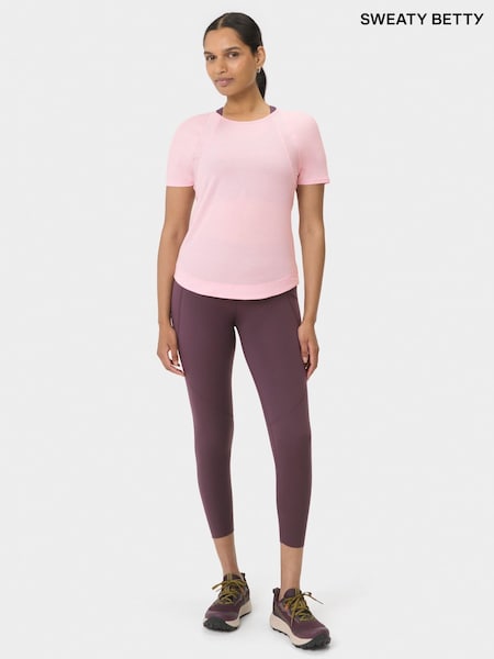 Sweaty Betty Purple Full Length Power Picot Workout Leggings (Y99603) | £88