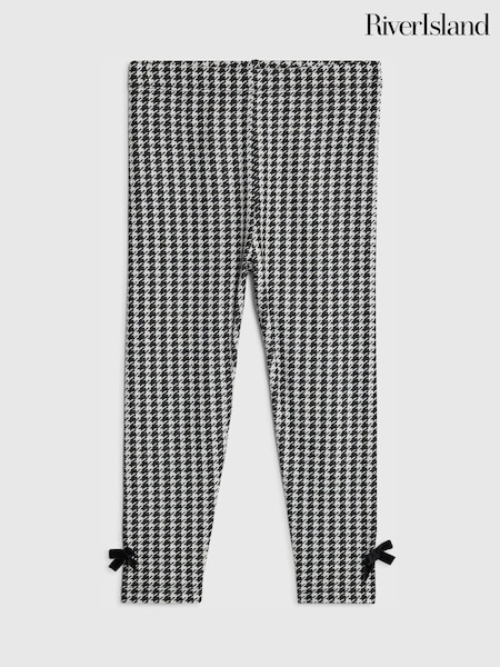 River Island Black Check Jacquard Leggings (Y99850) | £14