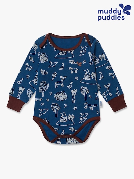 Blue - Muddy Puddles Thermal Baselayer Babygrow