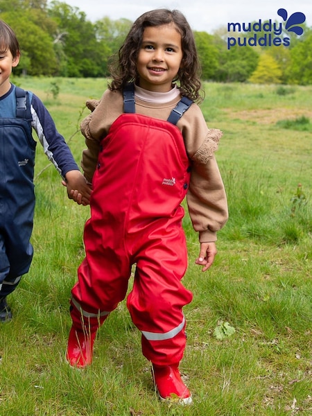 Red - Muddy Puddles Waterproof Insulated Puddleflex Dungarees