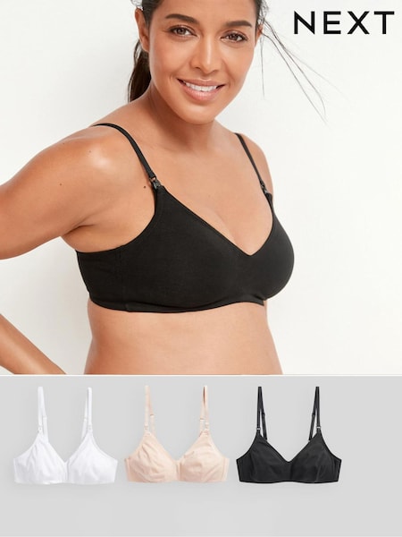 Negru/Alb/Natural - Sutiene din bumbac pentru alăptare Blend Ultimate Comfort 3 Pachet BG (100629) | 144 LEI