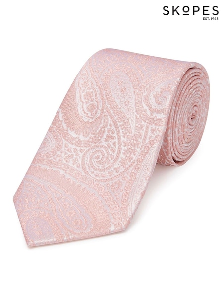 Skopes Pink Baby Paisley Silk Tie And Pocket Square (101214) | €40
