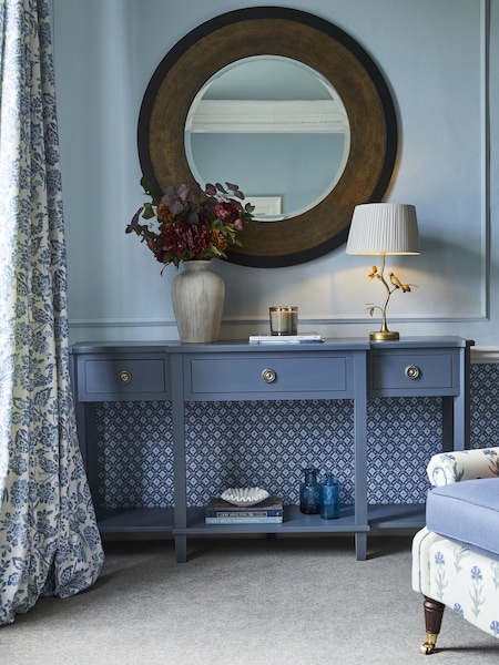 Laura Ashley Dusky Seaspray Henshaw 3 Drawer Triple Console Table (101225) | €1,317