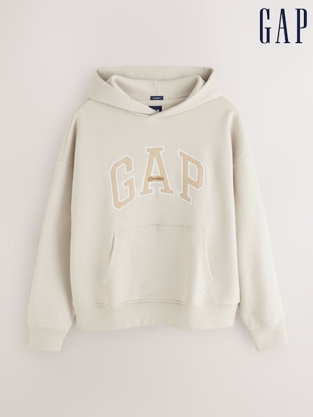 Κρεμ - Regular Gap London Arch Logo Hoodie