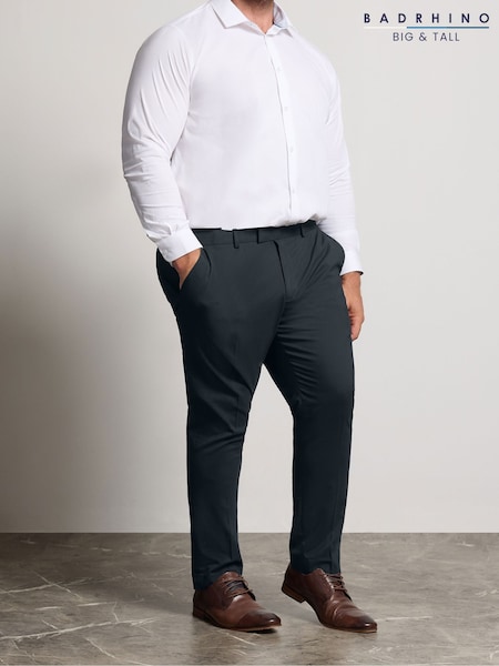 Niebieski - Regular Badrhino Big & Tall Flex Standalone Trousers