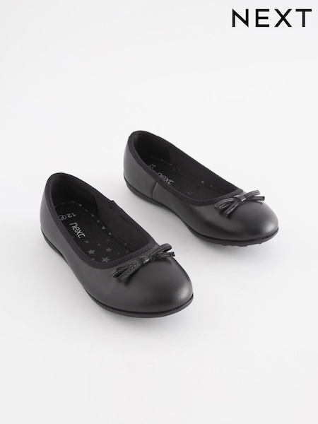 Black Matt Wide Fit (G) School Leather Ballet Shoes (101452) | €30 - €39