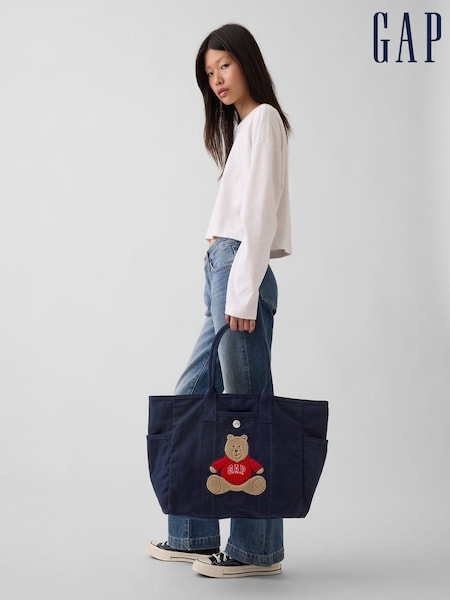 Navy - Gap Brannan Bear Canvas Favorite Tote Bag