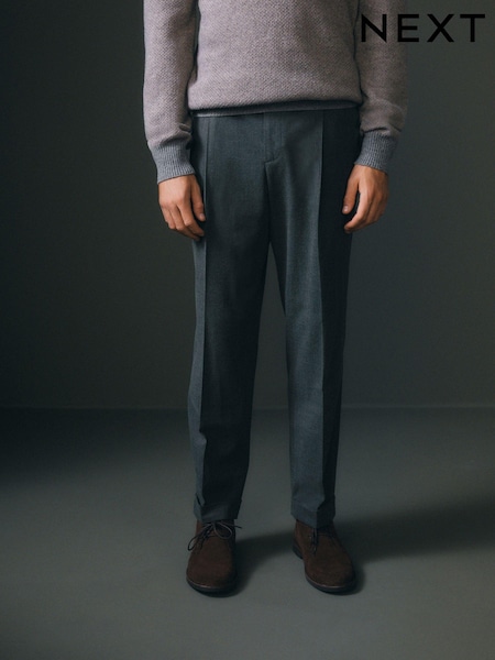 Темно-серый - Relaxed Fit Brushed Flannel Trousers (101674) | €4