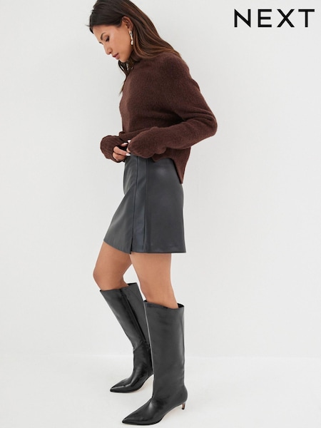 Black Forever Comfort® Pointed Toe Knee High Boots (101829) | €31.50