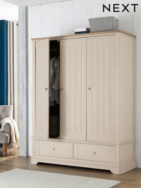 Stone Hampton Painted Oak Triple, 2 Drawers Wardrobe (101909) | €1,975