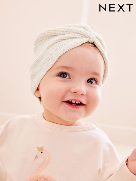 Cream - Baby Knitted Turban Hat (0mths-3yrs) (102058) | € 4