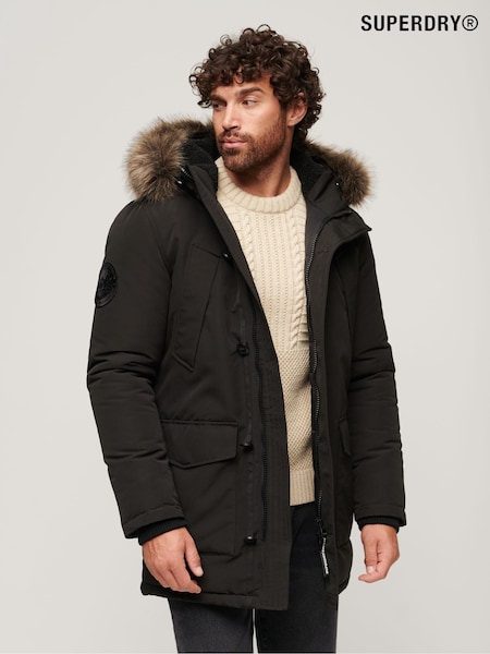 Superdry Black Everest Faux Fur Hooded Parka (102183) | €89