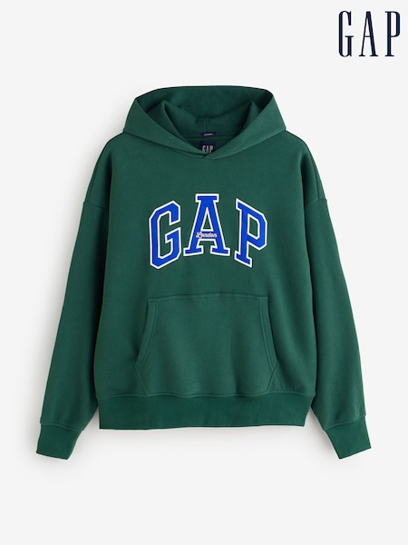 Green - Regular Gap London Arch Logo Hoodie