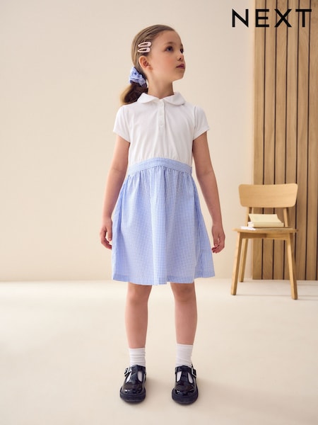 أزرق - Gingham School Skirt Dress (3-14yrs) (102629) | ‏48 ر.س.‏ - ‏66 ر.س.‏