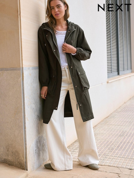 Lightweight Shower Resistant Hooded Longline Parka (103232) | ‏11 د.ك.‏
